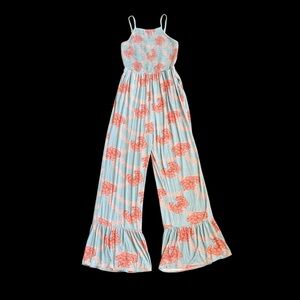 Floral Jumpsuit with Ruffle Hem Lex Breezy size Small